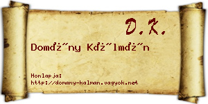 Domány Kálmán névjegykártya